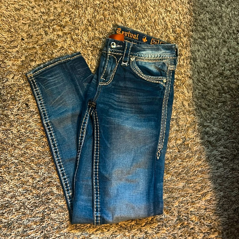 Rock revivals, size 26, light wash, skinny